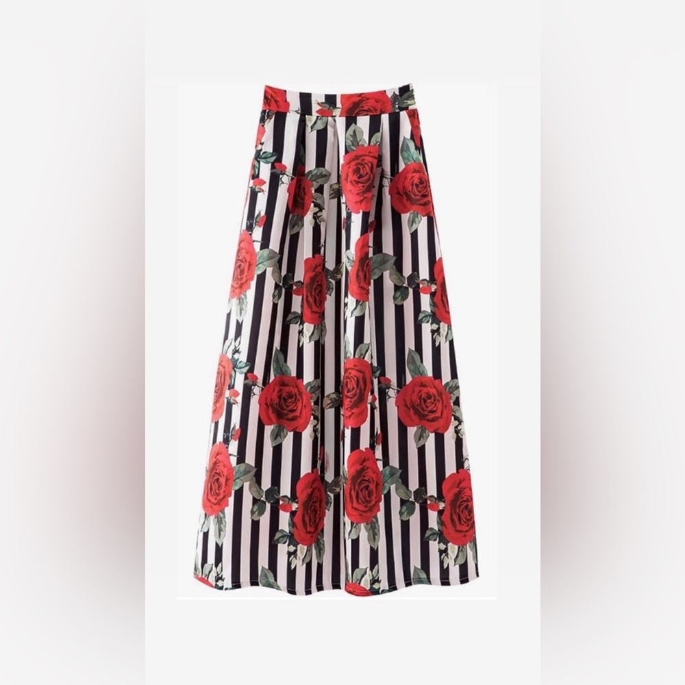 rose striped maxi dress